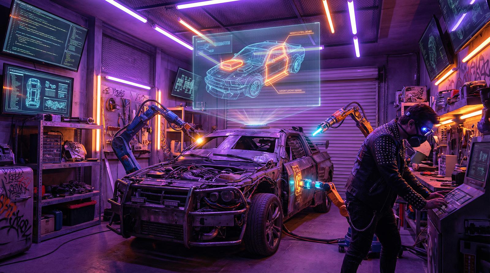 小马拉大车AI汽车改装视频